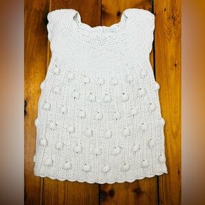 Baby Gap Girls 18-24mo Cotton Bobble Knit Sweater Dress Pom Pom Textured Chunky